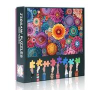 Jigsaw Puzzle 1000 Piezas para Adultos Impresionante Arte Floral Colorido Flores Florecientes Ilustración Botánica Viva Puzzle de Papel Premium Reductor del Estrés Actividad 70 x 50 cm