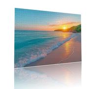 Jigsaw Puzzle Adultos Atardecer Playa Rompecabezas Educa Puzzle Desafiando lo Imposible 200 Piezas Incluye Pegamento Fix a Partir de 7 AñOs Actividades de Juego, Adecuado como Regalo 25x35cm t-573