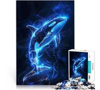 Jigsaw Puzzle for Adults 1000 Pieces Luminescent Orca Dive for and 14 Years and Over with Completely interconnected Pieces of Random Shape Educational Game for Birthday and Christmas。