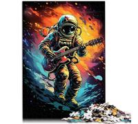 Jigsaw Puzzle for Kids Astronaut Playing Guitar Puzzle 1000 Pieces Jigsaws 10.27 in x 14.96 in Cardboard Puzzles Suitable for Adults Educational Game Challenge Toy