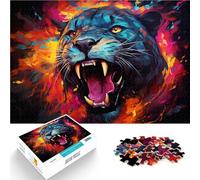 Jigsaw Puzzle for Kids Black Panther Animal Jigsaws 1000 Pieces for Adults and Children by 10.27 in x 14.96 in Cardboard Puzzles as Gifts for The Whole Family and The