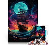 Jigsaw Puzzle Gift Pirate Ship for Adults 1000 Pieces Puzzle 10.27 in x 14.96 in Cardboard Puzzles for Kids Age 14 Years Up Difficult Hard Jigsaw Puzzles for Women Men