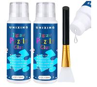 Jigsaw Puzzle Glue Clear Puzzle Glue with Sponge Head, Replace Puzzle Saver Suitable for 3000/3500/5000 Pieces of Puzzle for Paper and Wood, Water-Soluble Craft Puzzle Glue (2 Bottle X 120ML)F