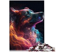 Jigsaw Puzzle Ice and Fire Wolf 1000 Piece Puzzle for Adults 10.27 in x 14.96 in Cardboard Puzzles for Adults Kids Age 14+ Challenging to Complete But Fun and Humorous