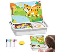 Jigsaw Puzzle - Juego magnético Interactivo para el Juego de Vacaciones | Caja Resistente con Tarjetas ilustradas, Actividad de Cambio de Cara imaginativa, Juguete para el Aula de la guardería, 12.61