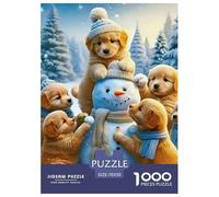Jigsaw Puzzle per Adulti E Bambini 1000 Pezzi Cane uomo di Neve Puzzle 70x50cm/1000pcs Decompressione E Regalo Puzzle Giochi per Famiglia Autodboard