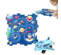Jigsaw Puzzle Race Track Set, Kids Puzzle Race Track - Juego de juego de | Juego de construcción de vehículos ferroviarios de Jigsaw, juego de piso de vehículos de educativos para el cumpleaños de las