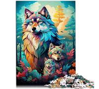 Jigsaw Puzzle The Soul Wolf Family for Adults 1000 Pieces Puzzle 10.27 in x 14.96 in Cardboard Puzzles for Adults and Kids Age 14 Years Up Puzzle Wall Decoration