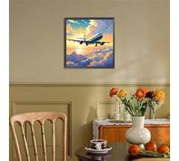 Jigsaw Puzzles 100 Pieces for Adults, Airplane Cloud 100 Piece Jigsaw Puzzles for Adults 14x14inch, Fun Educational Puzzle Games, Beautiful Decoration Puzzle