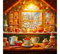 Jigsaw Puzzles 100 Pieces for Adults, Christmas Desserts 100 Piece Jigsaw Puzzles for Adults 14x14inch, Fun Educational Puzzle Games, Beautiful Decoration Puzzle