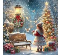 Jigsaw Puzzles 100 Pieces for Adults, Christmas Girl 100 Piece Jigsaw Puzzles for Adults 14x14inch, Fun Educational Puzzle Games, Beautiful Decoration Puzzle