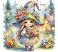 Jigsaw Puzzles 100 Pieces for Adults, Cute Girl Garden 100 Piece Jigsaw Puzzles for Adults 14x14inch, Fun Educational Puzzle Games, Beautiful Decoration Puzzle