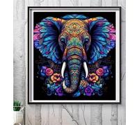 Jigsaw Puzzles 100 Pieces for Adults, Elephant Flower 100 Piece Jigsaw Puzzles for Adults 14x14inch, Fun Educational Puzzle Games, Beautiful Decoration Puzzle