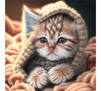 Jigsaw Puzzles 100 Pieces for Adults, Hairy Cat 100 Piece Jigsaw Puzzles for Adults 14x14inch, Fun Educational Puzzle Games, Beautiful Decoration Puzzle