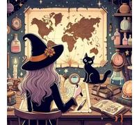 Jigsaw Puzzles 100 Pieces for Adults, Map Witch 100 Piece Jigsaw Puzzles for Adults 14x14inch, Fun Educational Puzzle Games, Beautiful Decoration Puzzle