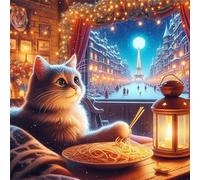 Jigsaw Puzzles 100 Pieces for Adults, Nightscape Cats 100 Piece Jigsaw Puzzles for Adults 14x14inch, Fun Educational Puzzle Games, Beautiful Decoration Puzzle