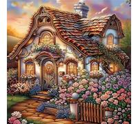 Jigsaw Puzzles 100 Pieces for Adults, Retro Cottage 100 Piece Jigsaw Puzzles for Adults 14x14inch, Fun Educational Puzzle Games, Beautiful Decoration Puzzle