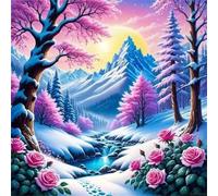 Jigsaw Puzzles 100 Pieces for Adults, Snow Mountain Scenery 100 Piece Jigsaw Puzzles for Adults 14x14inch, Fun Educational Puzzle Games, Beautiful Decoration Puzzle