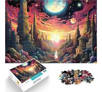 Jigsaw Puzzles 1000 Piece for Adults Trippy City - Cosmic Cityscapes Suitable for Ages 14 and up Intellectual Decompression Educational Toy It is Ideal as a Gift for The Whole Family。