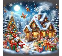Jigsaw Puzzles 1000 Pieces for Adults, Fun Challenging & Brainteasing Jigsaw Puzzles for Adults 1000 Piece Puzzle Educational Games Home Decoration Puzzle(Christmas Cottage)