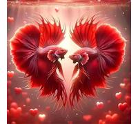 Jigsaw Puzzles 1000 Pieces for Adults, Fun Challenging & Brainteasing Jigsaw Puzzles for Adults 1000 Piece Puzzle Educational Games Home Decoration Puzzle(Red Love Koi)