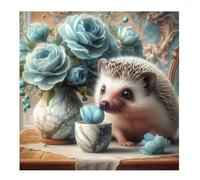 Jigsaw Puzzles 1000 Pieces, Jigsaws Hedgehog Floral 1000 Piece Jigsaw Puzzles for Adults, Challenge High Difficulty Family Puzzle Game 65x65cm/26x26inch