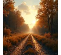 Jigsaw Puzzles 120 Pieces for Adults, Autumn Sunset 120 Piece Jigsaw Puzzles for Adults 18x18inch, Fun Educational Puzzle Games, Beautiful Decoration Puzzle