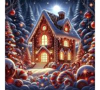 Jigsaw Puzzles 120 Pieces for Adults, Christmas House 120 Piece Jigsaw Puzzles for Adults 18x18inch, Fun Educational Puzzle Games, Beautiful Decoration Puzzle