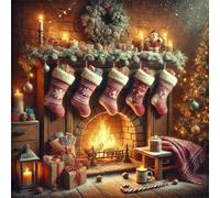 Jigsaw Puzzles 120 Pieces for Adults, Christmas Stockings 120 Piece Jigsaw Puzzles for Adults 18x18inch, Fun Educational Puzzle Games, Beautiful Decoration Puzzle