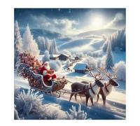 Jigsaw Puzzles 120 Pieces for Adults, Fun Challenging & Brainteasing Jigsaw Puzzles for Adults 120 Piece Puzzle Educational Games Home Decoration Puzzle(Christmas Sleigh)