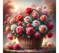 Jigsaw Puzzles 120 Pieces for Adults, Peony Flower Basket 120 Piece Jigsaw Puzzles for Adults 18x18inch, Fun Educational Puzzle Games, Beautiful Decoration Puzzle