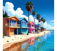 Jigsaw Puzzles 120 Pieces for Adults, Vacation House 120 Piece Jigsaw Puzzles for Adults 18x18inch, Fun Educational Puzzle Games, Beautiful Decoration Puzzle