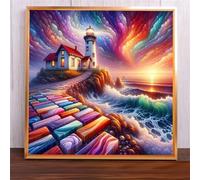 Jigsaw Puzzles 120 Pieces, Jigsaws Lighthouse Fantasy Sea 120 Piece Jigsaw Puzzles for Adults, Challenge High Difficulty Family Puzzle Game 45x45cm/18x18inch