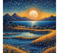 Jigsaw Puzzles 120 Pieces, Jigsaws Moon Mountain Sea 120 Piece Jigsaw Puzzles for Adults, Challenge High Difficulty Family Puzzle Game 45x45cm/18x18inch