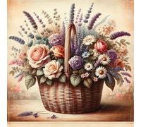 Jigsaw Puzzles 150 Pieces for Adults, Flower Basket 150 Piece Jigsaw Puzzles for Adults 26x26inch, Fun Educational Puzzle Games, Beautiful Decoration Puzzle