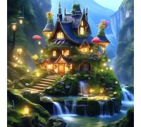 Jigsaw Puzzles 150 Pieces for Adults, Moss House 150 Piece Jigsaw Puzzles for Adults 26x26inch, Fun Educational Puzzle Games, Beautiful Decoration Puzzle