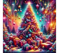 Jigsaw Puzzles 150 Pieces for Adults, Vibrant Christmas Tree 150 Piece Jigsaw Puzzles for Adults 26x26inch, Fun Educational Puzzle Games, Beautiful Decoration Puzzle