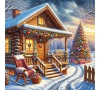 Jigsaw Puzzles 200 Pieces for Adults, Christmas Cottage 200 Piece Jigsaw Puzzles for Adults 11x11inch, Fun Educational Puzzle Games, Beautiful Decoration Puzzle