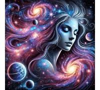 Jigsaw Puzzles 200 Pieces for Adults, Cosmic Woman 200 Piece Jigsaw Puzzles for Adults 11x11inch, Fun Educational Puzzle Games, Beautiful Decoration Puzzle