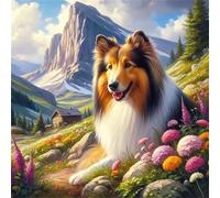 Jigsaw Puzzles 200 Pieces for Adults, Hill Sheepdog 200 Piece Jigsaw Puzzles for Adults 11x11inch, Fun Educational Puzzle Games, Beautiful Decoration Puzzle