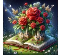 Jigsaw Puzzles 200 Pieces, Jigsaws Rose Castle Book 200 Piece Jigsaw Puzzles for Adults, Challenge High Difficulty Family Puzzle Game 28x28cm/11x11inch