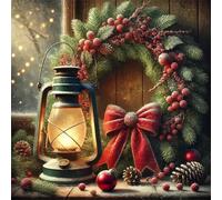 Jigsaw Puzzles 300 Pieces for Adults, Christmas Wreath 300 Piece Jigsaw Puzzles for Adults 14x14inch, Fun Educational Puzzle Games, Beautiful Decoration Puzzle