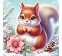 Jigsaw Puzzles 300 Pieces for Adults, Flower Squirrel 300 Piece Jigsaw Puzzles for Adults 14x14inch, Fun Educational Puzzle Games, Beautiful Decoration Puzzle