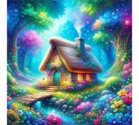 Jigsaw Puzzles 300 Pieces for Adults, Fun Challenging & Brainteasing Jigsaw Puzzles for Adults 300 Piece Puzzle Educational Games Home Decoration Puzzle(Fairytale Cottage)