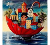 Jigsaw Puzzles 300 Pieces for Adults, Umbrella House 300 Piece Jigsaw Puzzles for Adults 14x14inch, Fun Educational Puzzle Games, Beautiful Decoration Puzzle