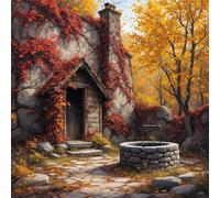 Jigsaw Puzzles 300 Pieces for Adults, Vines Old House 300 Piece Jigsaw Puzzles for Adults 14x14inch, Fun Educational Puzzle Games, Beautiful Decoration Puzzle