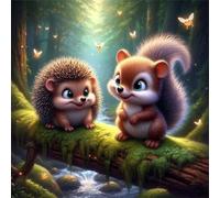 Jigsaw Puzzles 300 Pieces, Jigsaws Squirrels Hedgehogs 300 Piece Jigsaw Puzzles for Adults, Challenge High Difficulty Family Puzzle Game 35x35cm/14x14inch