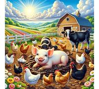 Jigsaw Puzzles 35 Pieces for Adults, Farm Animals 35 Piece Jigsaw Puzzles for Adults 12x12inch, Fun Educational Puzzle Games, Beautiful Decoration Puzzle
