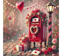 Jigsaw Puzzles 35 Pieces for Adults, Romantic Mailbox Rose 35 Piece Jigsaw Puzzles for Adults 12x12inch, Fun Educational Puzzle Games, Beautiful Decoration Puzzle