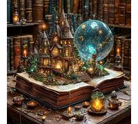 Jigsaw Puzzles 35 Pieces, Jigsaws Magic Castle Book 35 Piece Jigsaw Puzzles for Adults, Challenge High Difficulty Family Puzzle Game 30x30cm/12x12inch